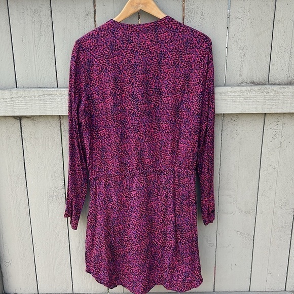 Splendid Long Sleeve Leopard Print Shirt Dress Size Large Rock Star Rocker - Picture 5 of 6